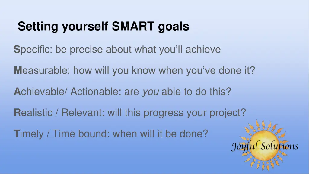 setting yourself smart goals