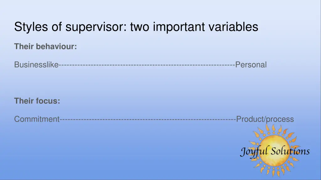styles of supervisor two important variables