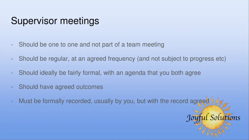 supervisor meetings