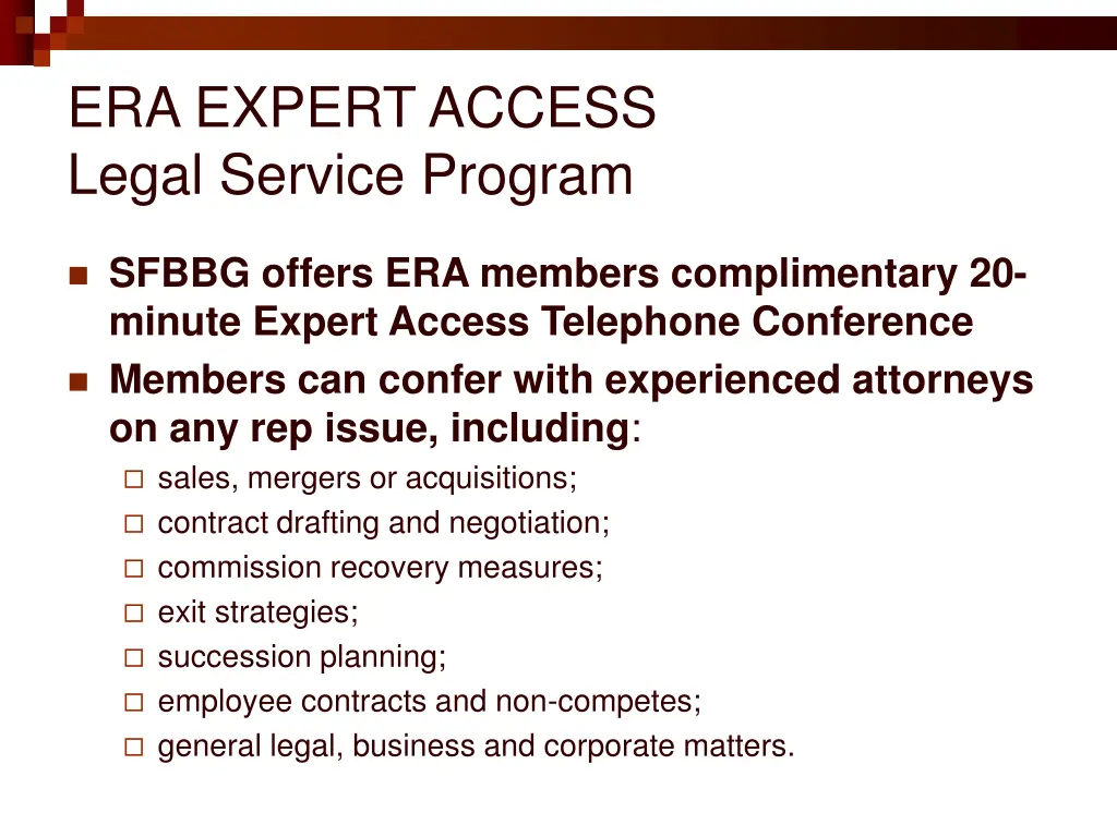 era expert access legal service program