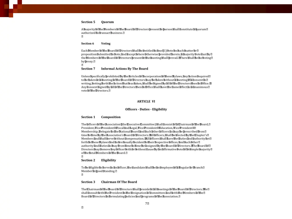 section 5 a majority of the members of the board