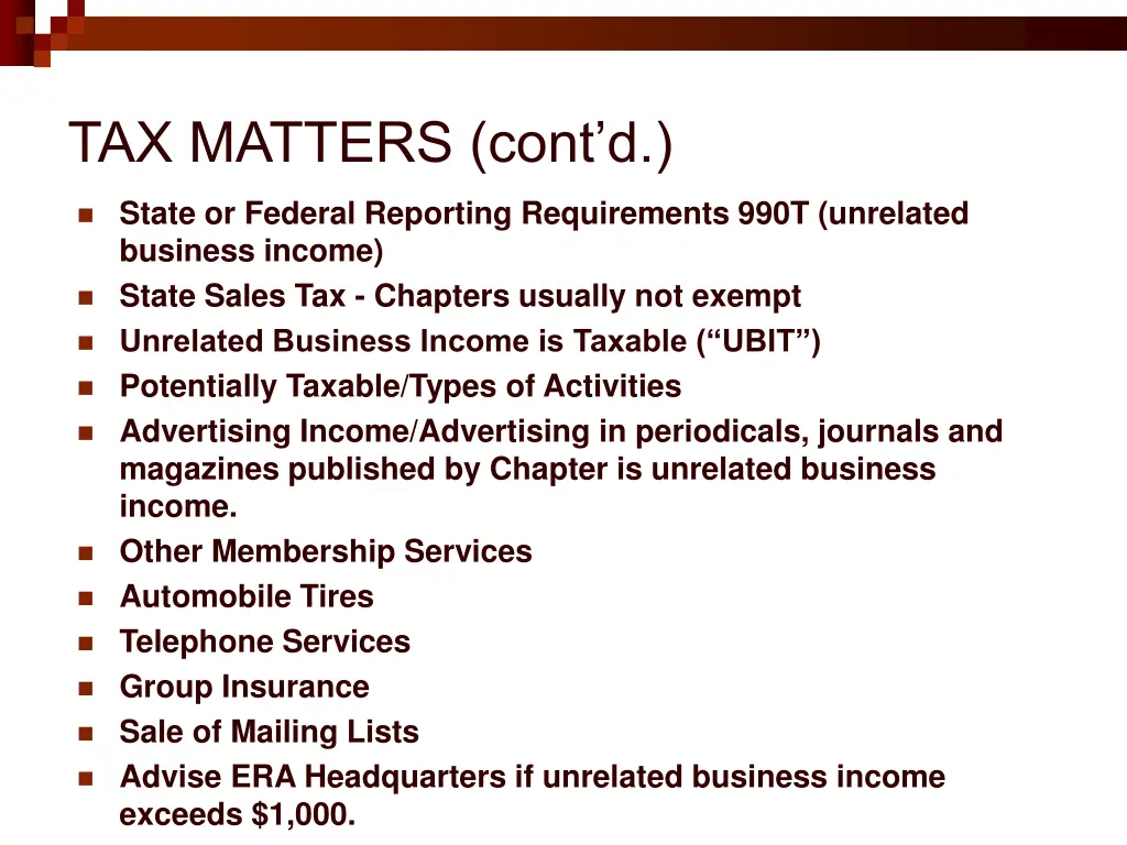 tax matters cont d 1