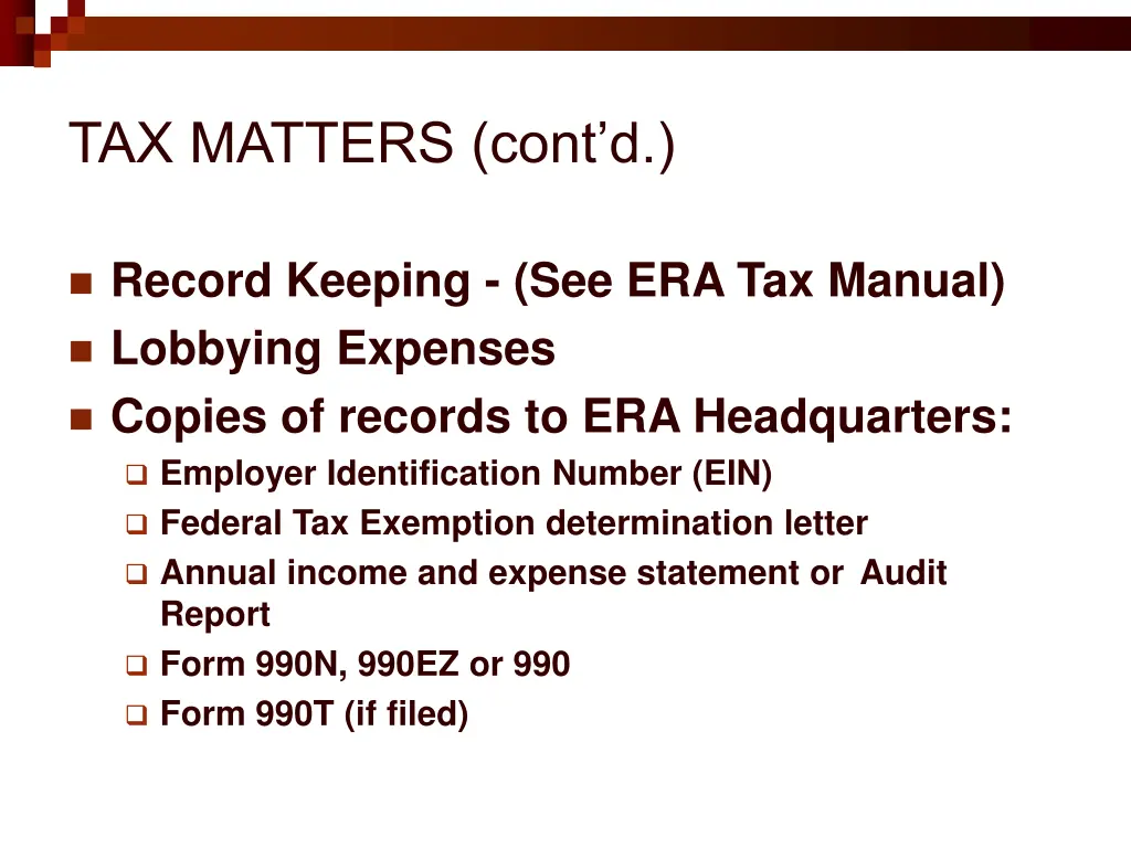 tax matters cont d 2