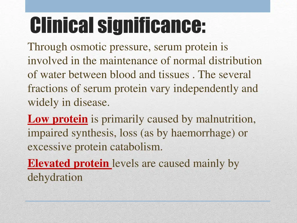 clinical significance through osmotic pressure