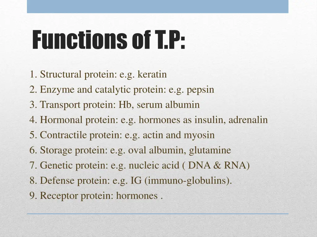 functions of t p