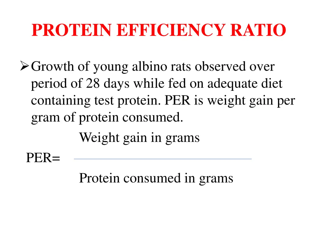 protein efficiency ratio