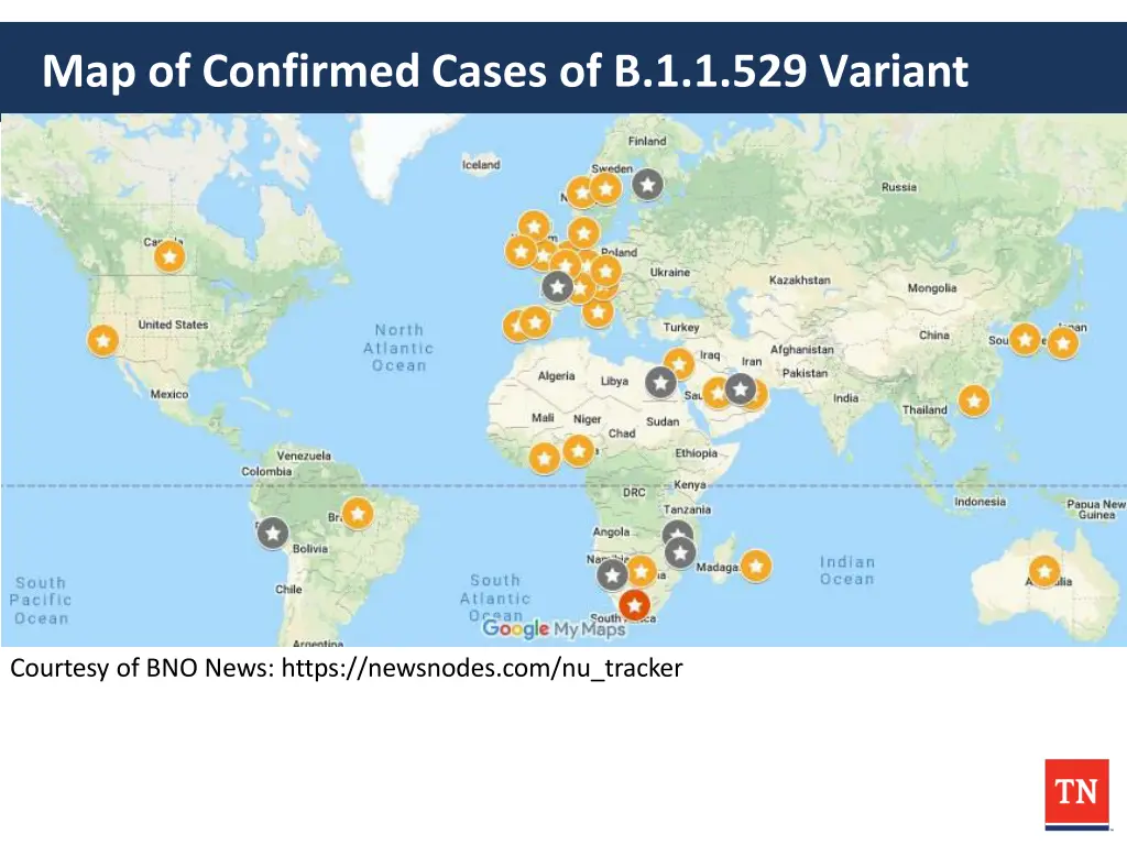 map of confirmed cases of b 1 1 529 variant