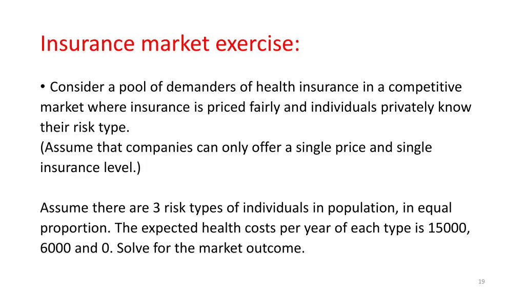 insurance market exercise