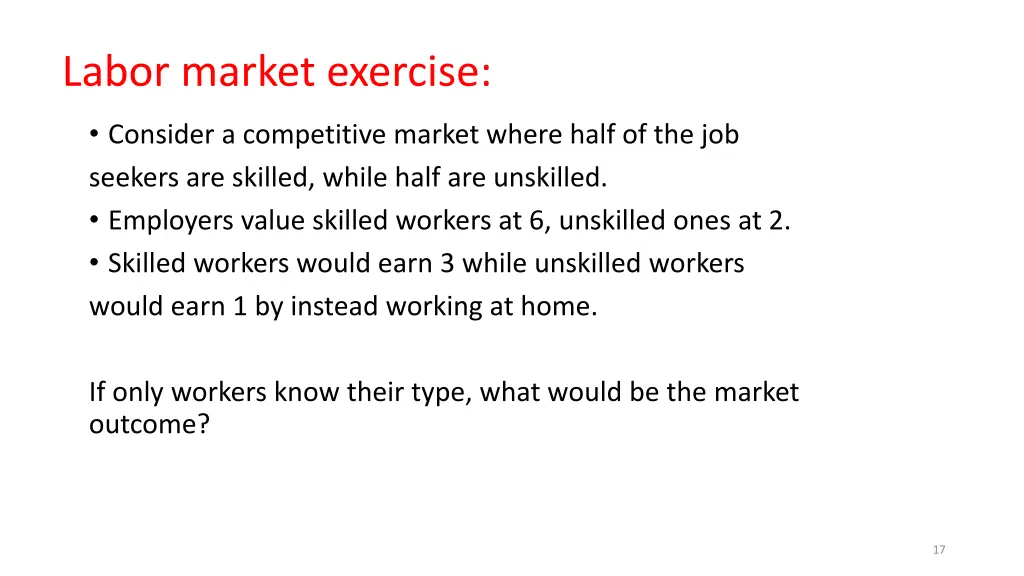 labor market exercise