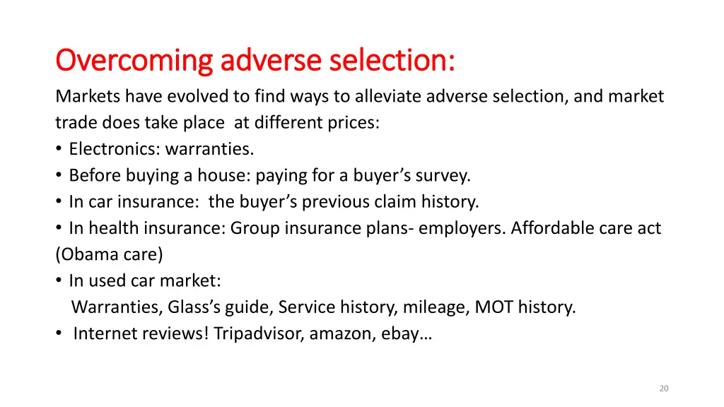 overcoming adverse selection overcoming adverse