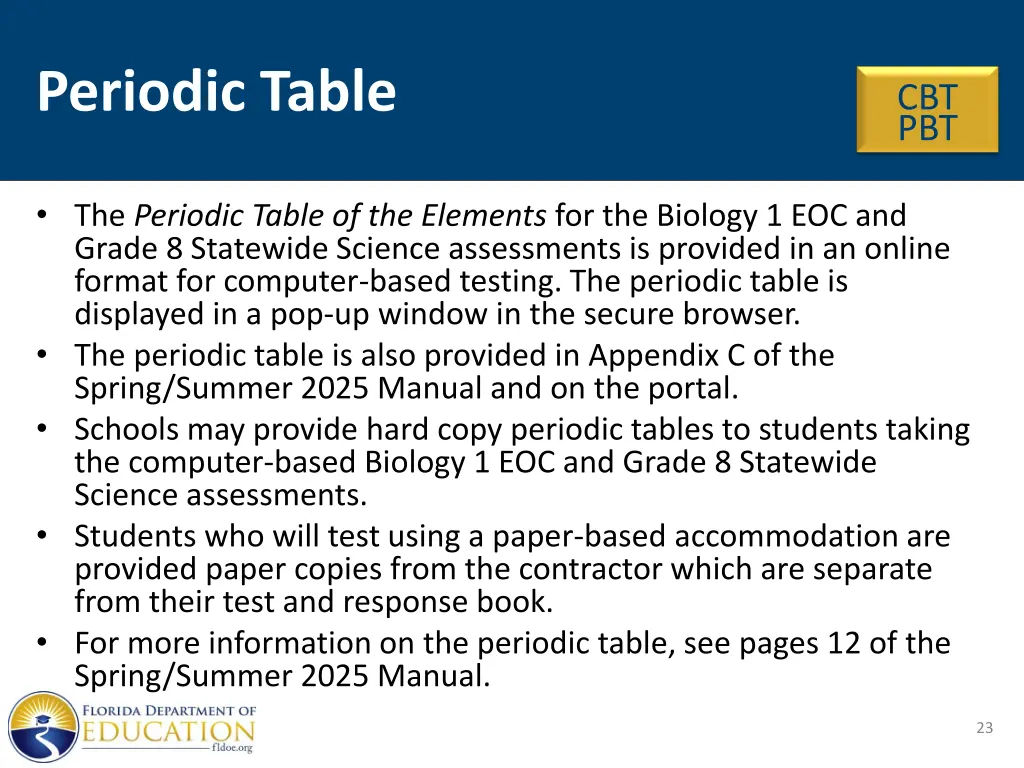 periodic table