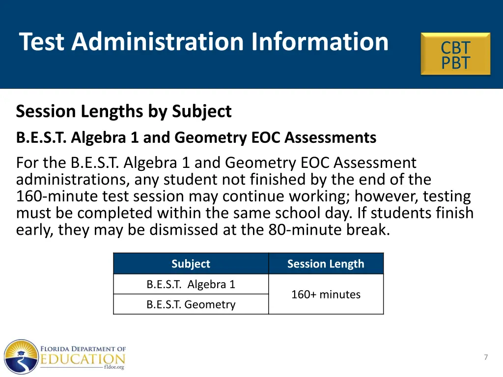 test administration information 1