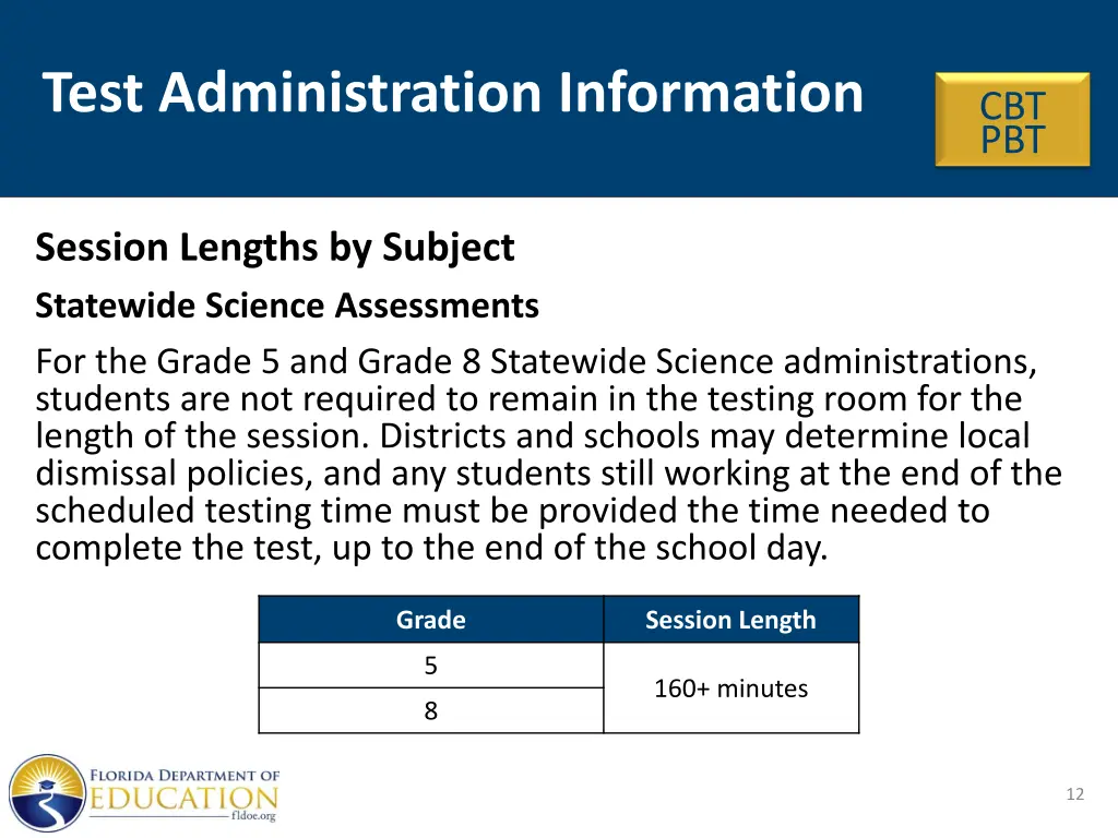 test administration information 6