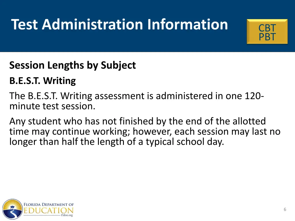 test administration information