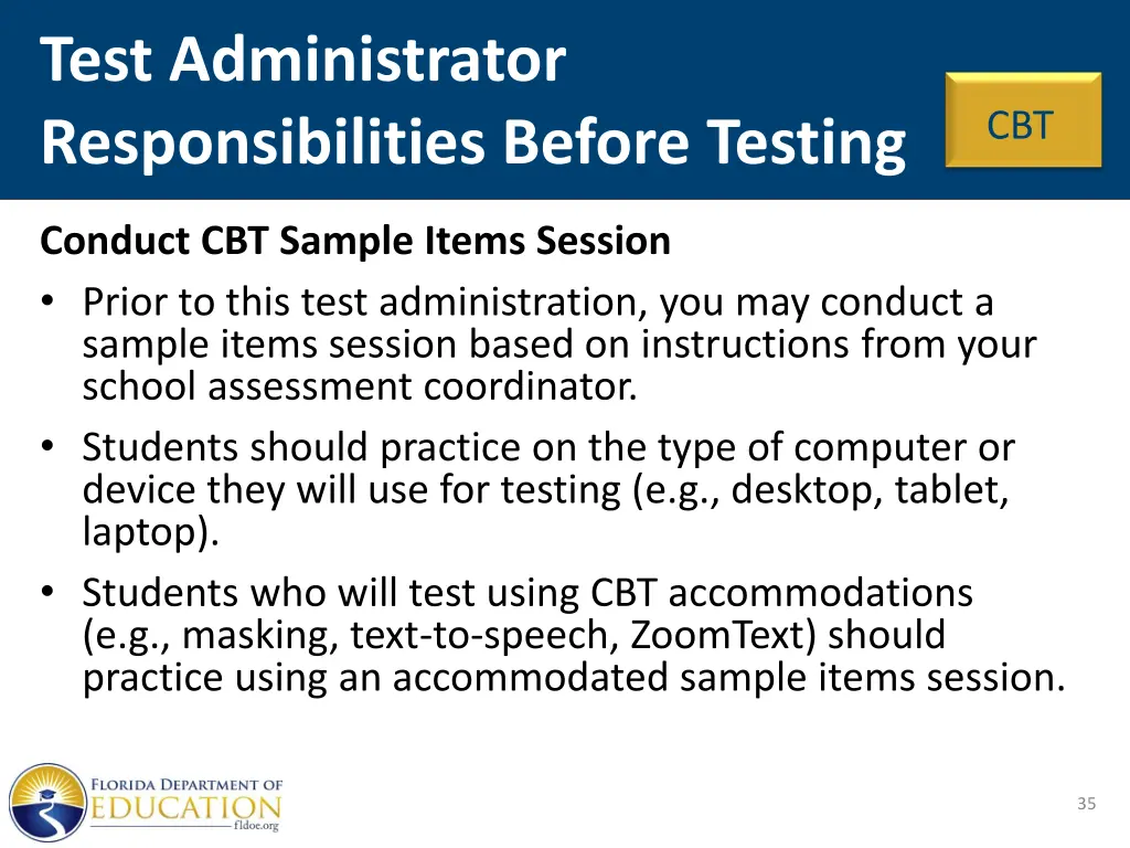 test administrator responsibilities before testing 1