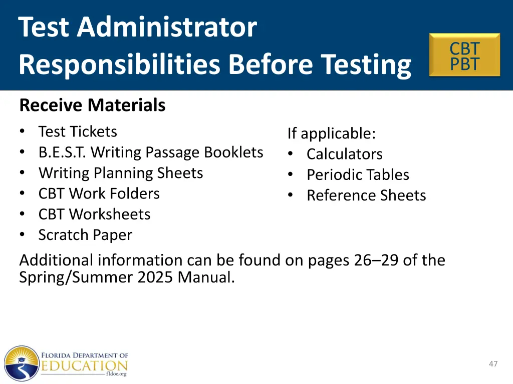 test administrator responsibilities before testing 13
