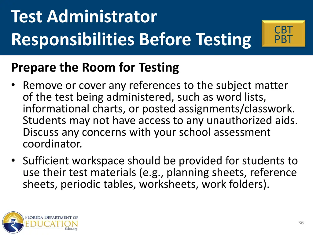 test administrator responsibilities before testing 2