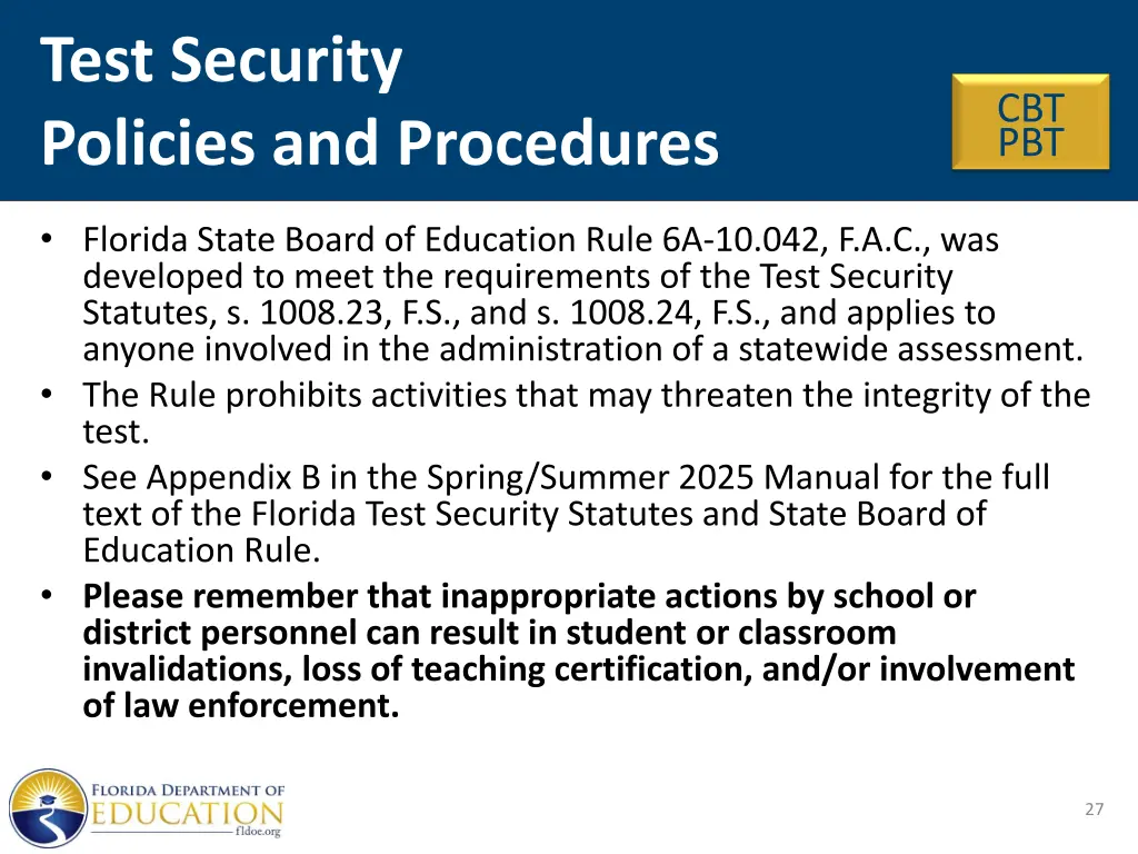 test security policies and procedures
