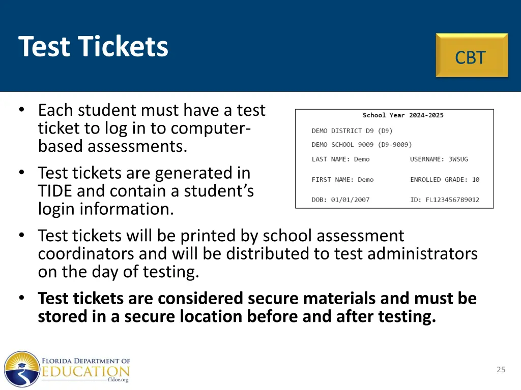 test tickets