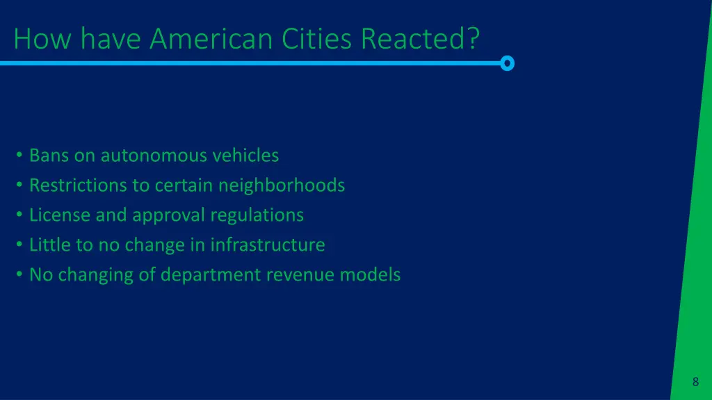 how have american cities reacted