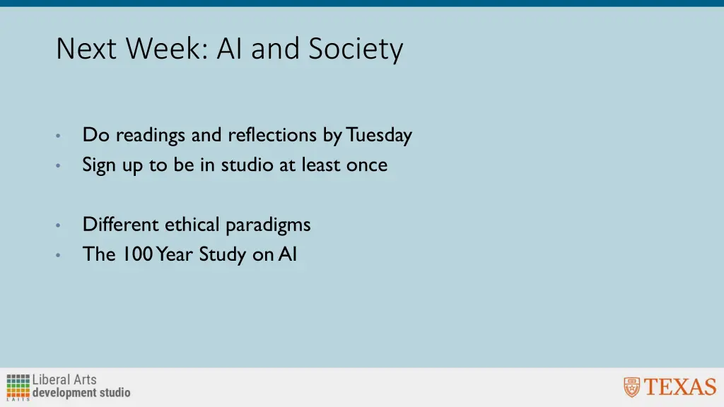 next week ai and society