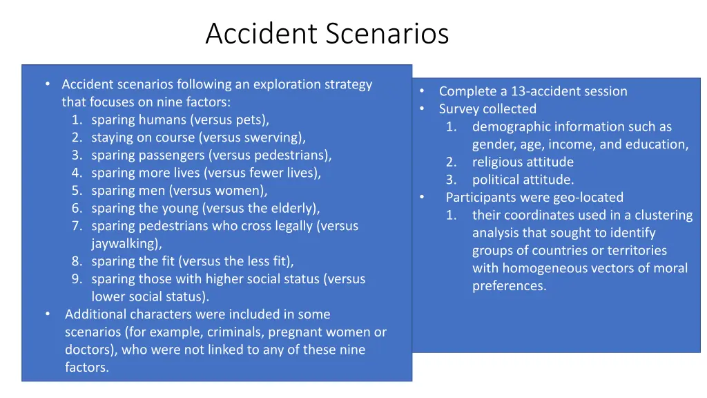 accident scenarios