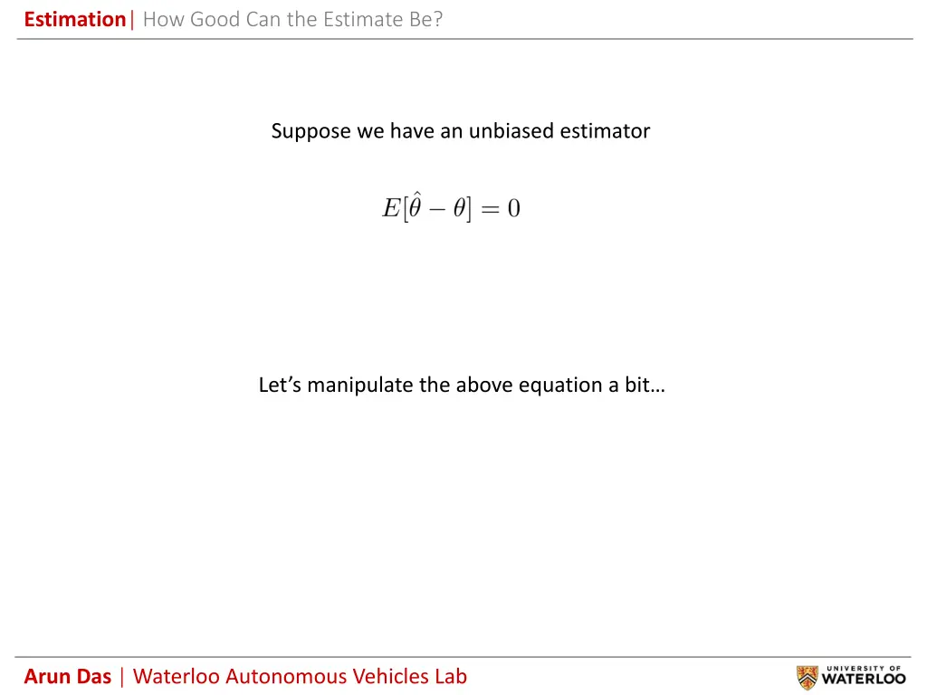 estimation how good can the estimate be