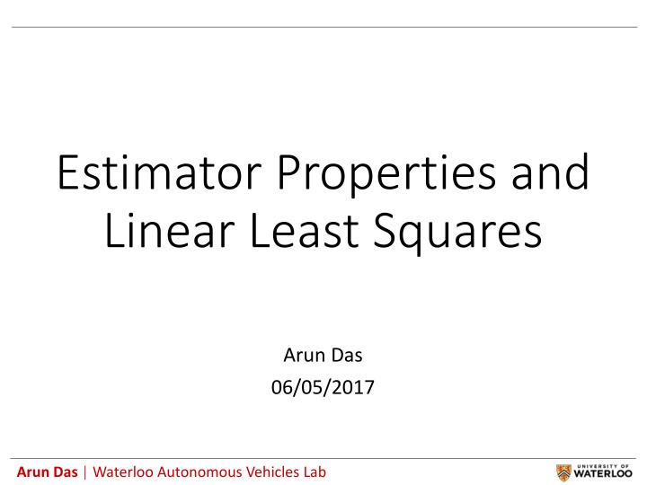 estimator properties and linear least squares
