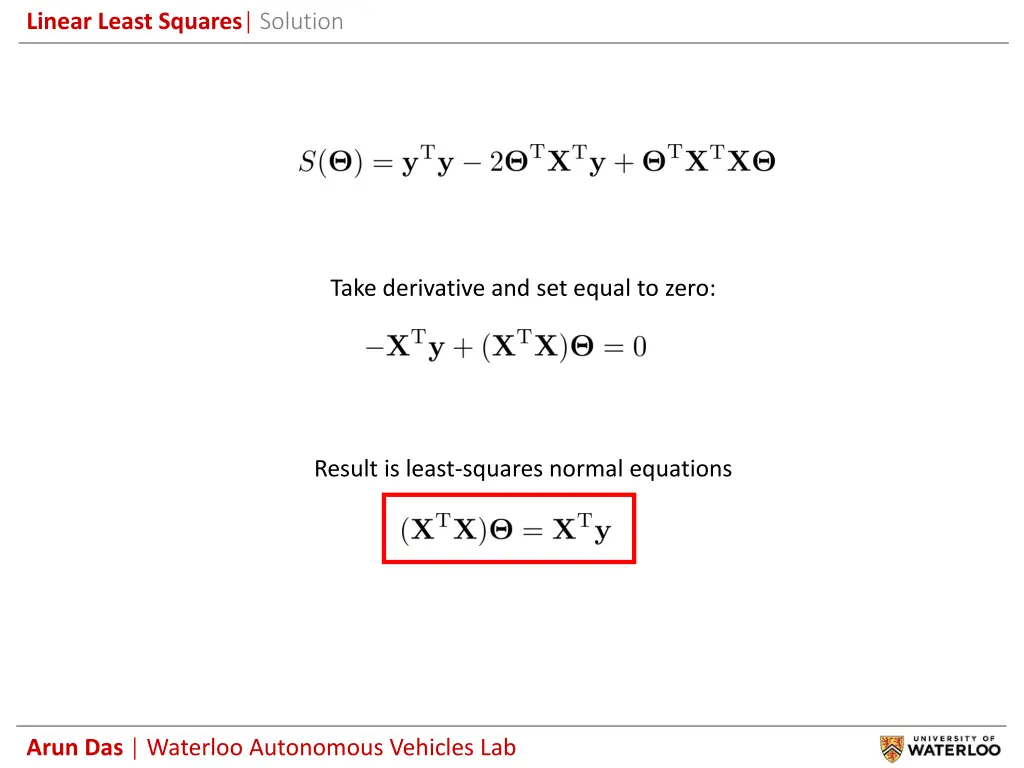 linear least squares solution 1