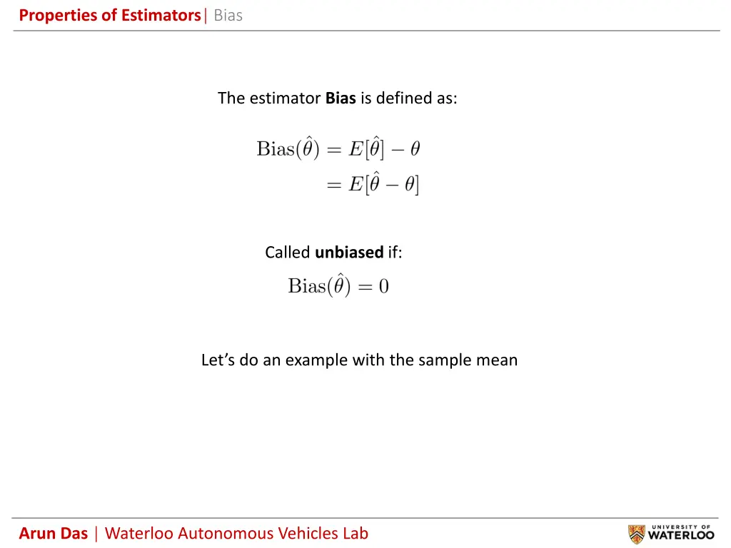 properties of estimators bias