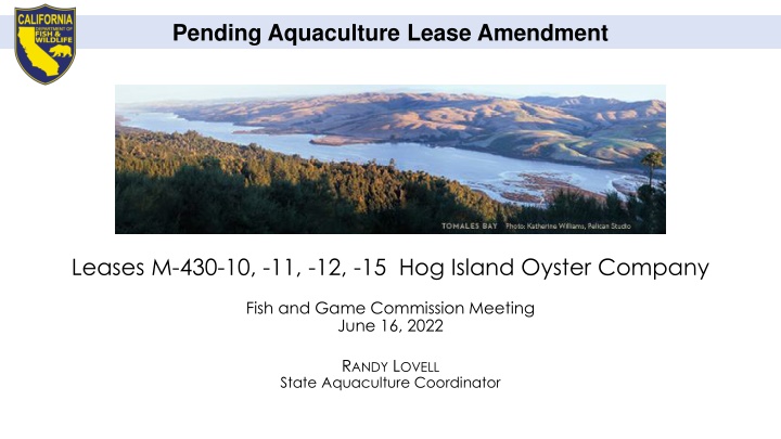 pending aquaculture lease amendment