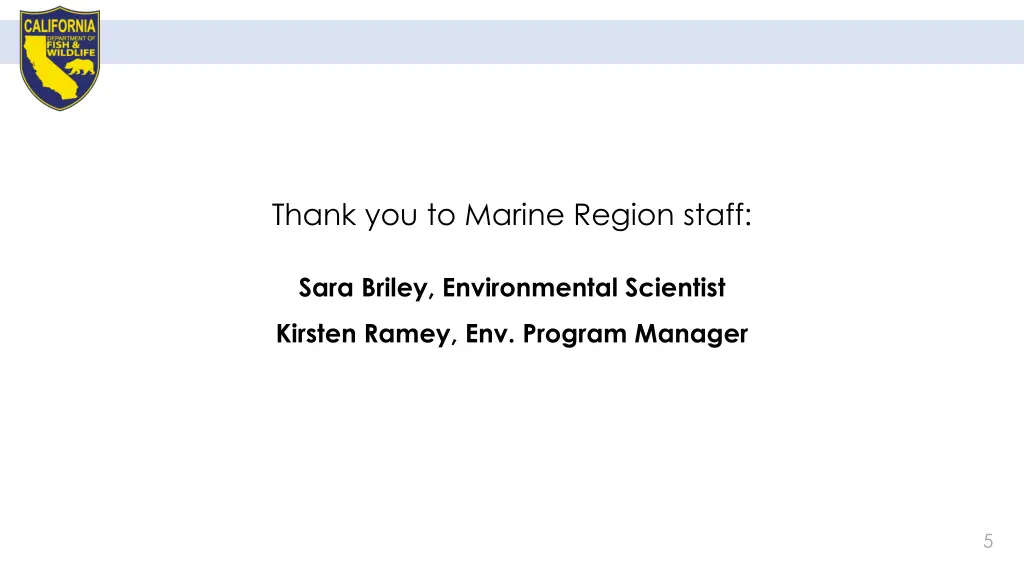 thank you to marine region staff