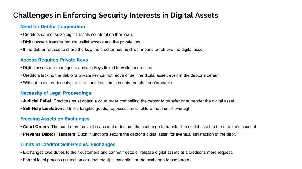 challenges in enforcing security interests