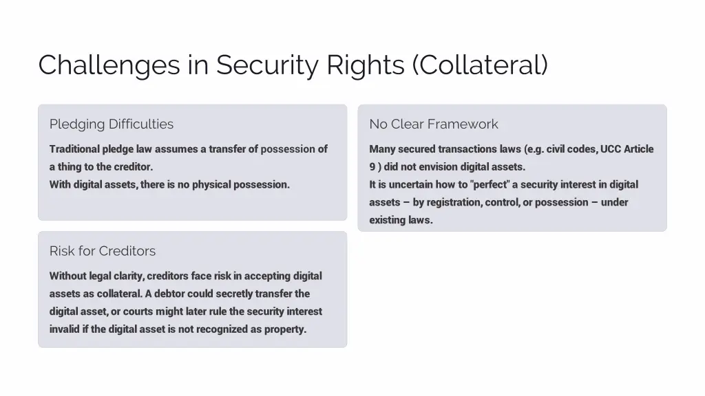 challenges in security rights collateral