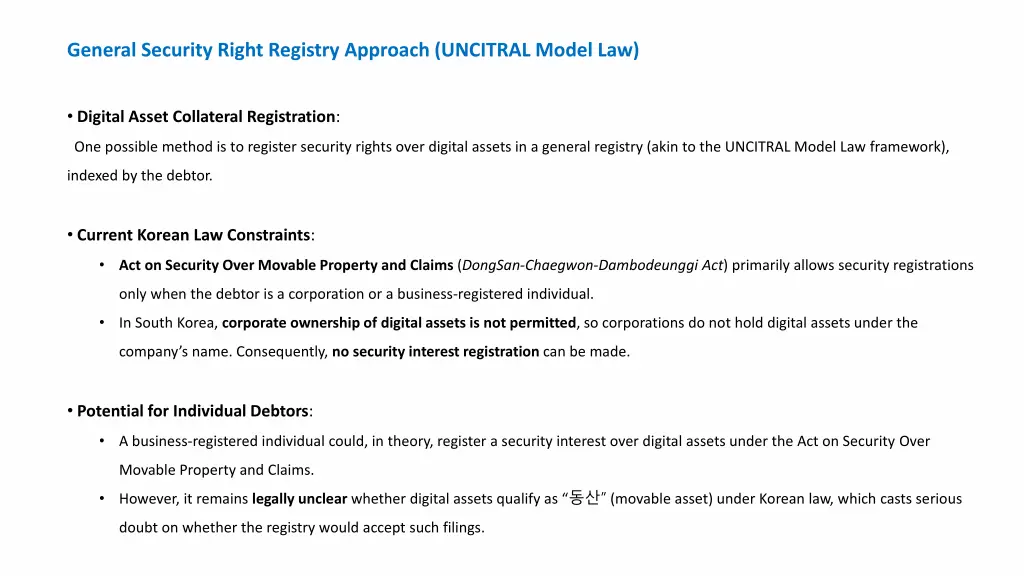general security right registry approach uncitral