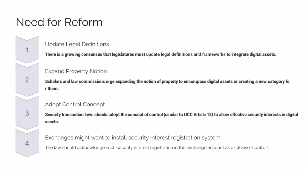 need for reform
