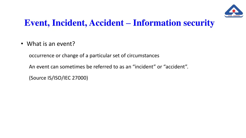 event incident accident information security