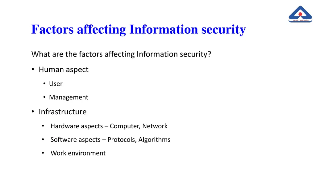 factors affecting information security