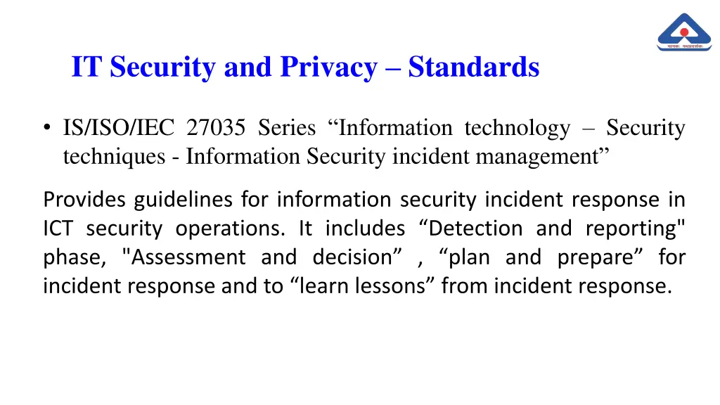 it security and privacy standards 10