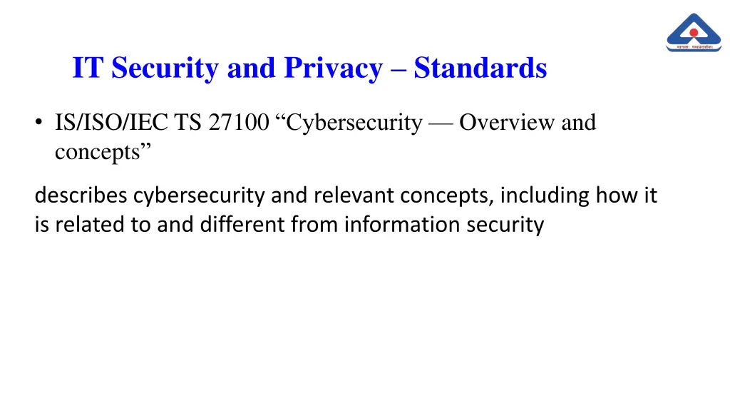 it security and privacy standards 11