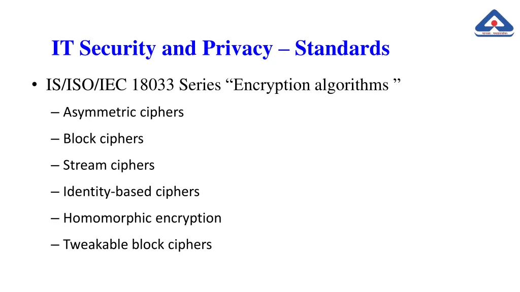 it security and privacy standards 13