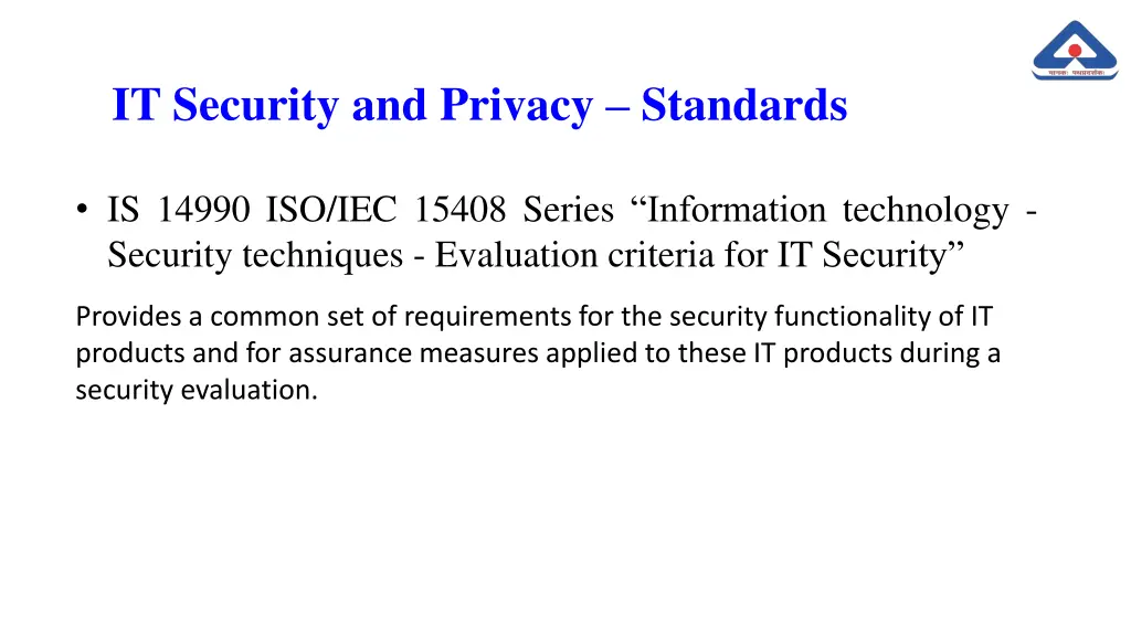 it security and privacy standards 15