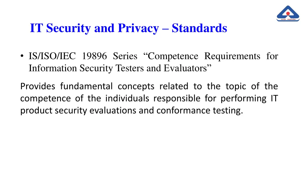 it security and privacy standards 17