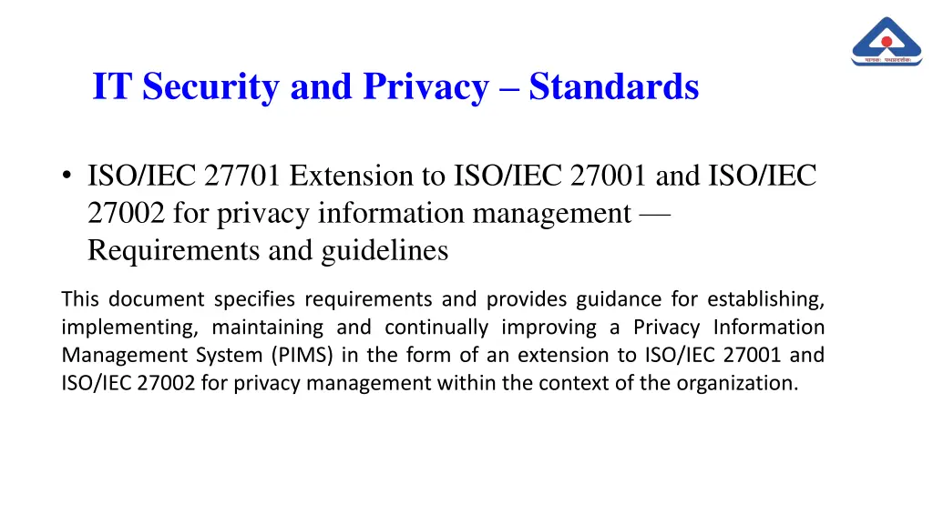 it security and privacy standards 22