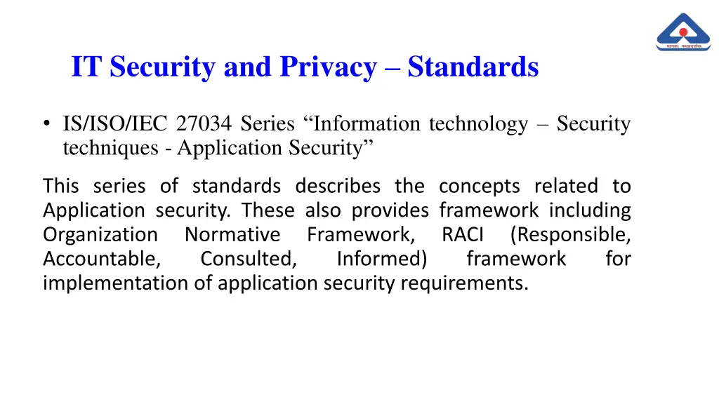 it security and privacy standards 9