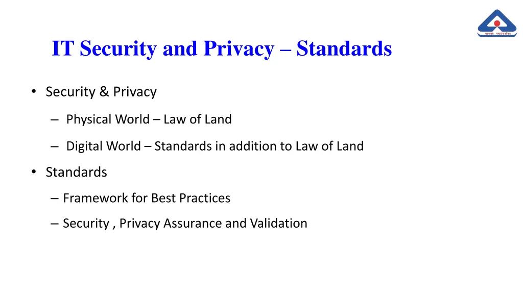 it security and privacy standards