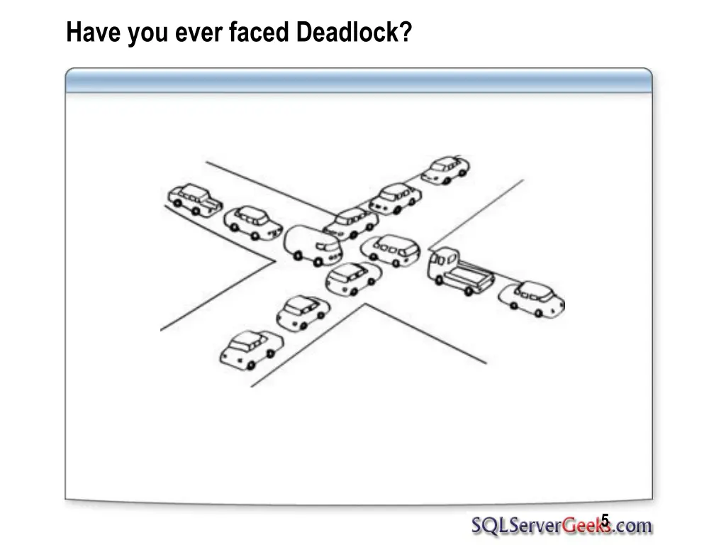 have you ever faced deadlock