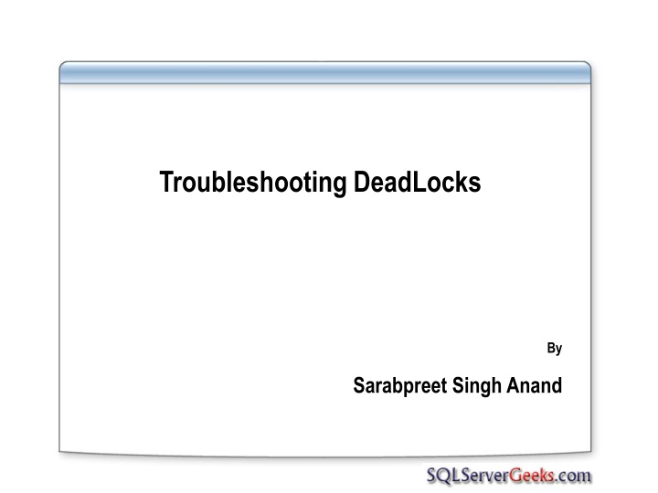 troubleshooting deadlocks