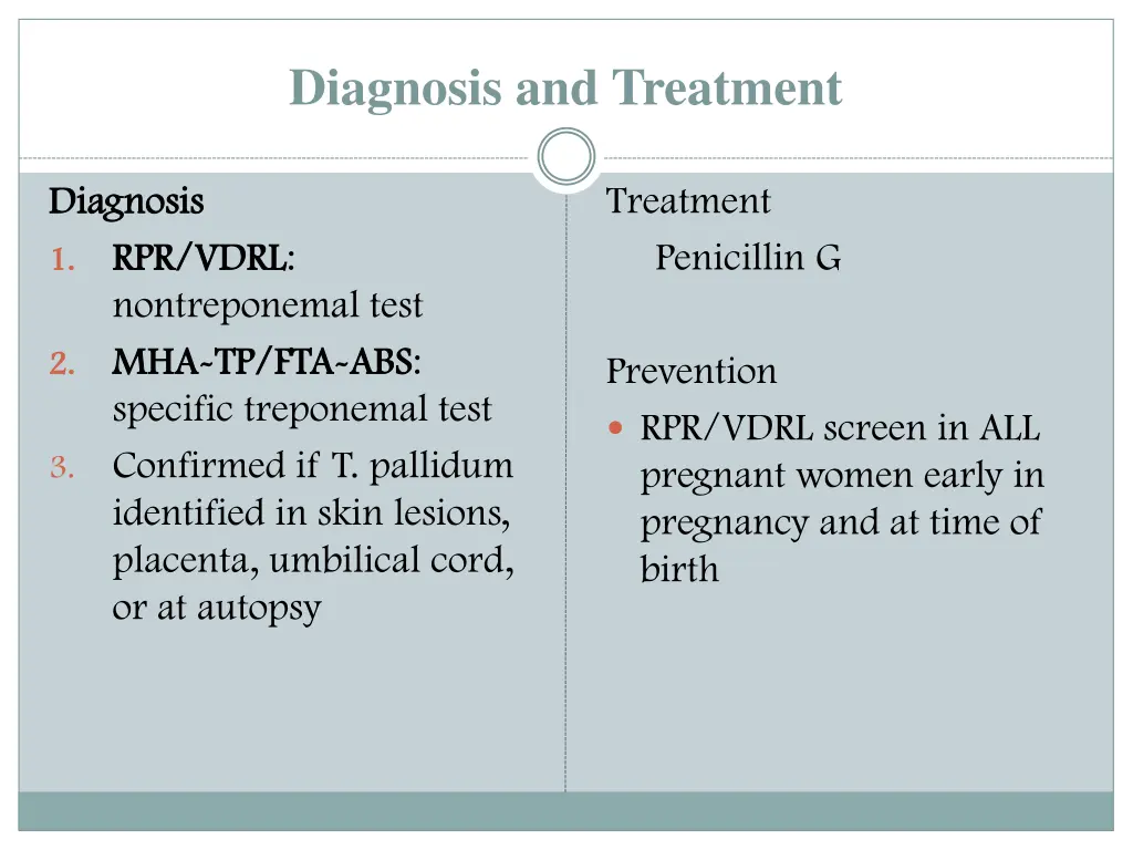 diagnosis and treatment