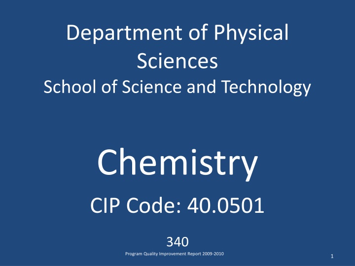 department of physical sciences school of science